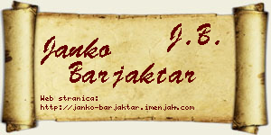 Janko Barjaktar vizit kartica